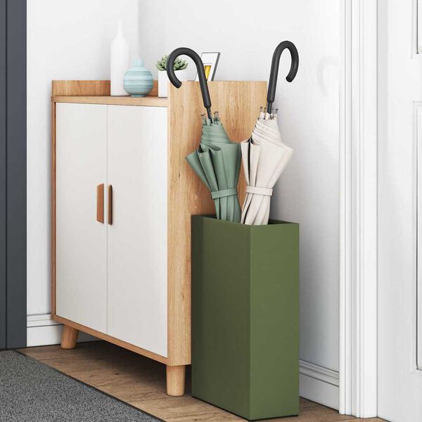 vidaXL Supporto per Ombrellone Oliver verde 28 x 12 x 41 cm Acciaio