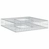 vidaXL Letto rialzato in gabbione Argento 100 x 100 x 20 cm