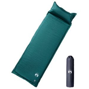 vidaXL Materasso Campeggio Autogonfiabile con Cuscini 1 Persona Verde