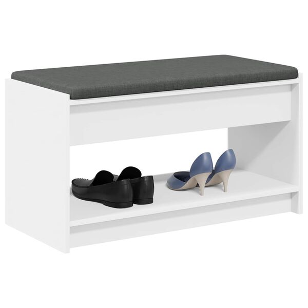 vidaXL Panca per ingresso con cuscino Bianco 83 x 38 x 45 cm
