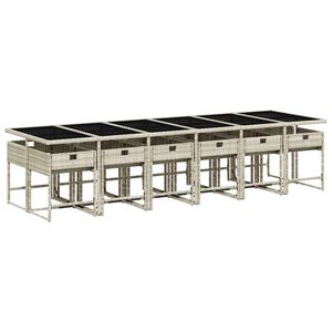 vidaXL Set da Pranzo da Giardino 13pz con Cuscini Grigio in Polyrattan