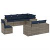vidaXL Set Divani da Giardino 8 pz con Cuscini Grigio in Polyrattan