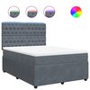 vidaXL Giroletto a Molle con Materasso Grigio Scuro 160x200 cm Velluto