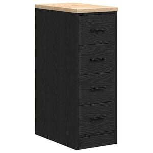 vidaXL Armadietto da Garage Nero 30x51x85 cm in Legno Massello di Pino