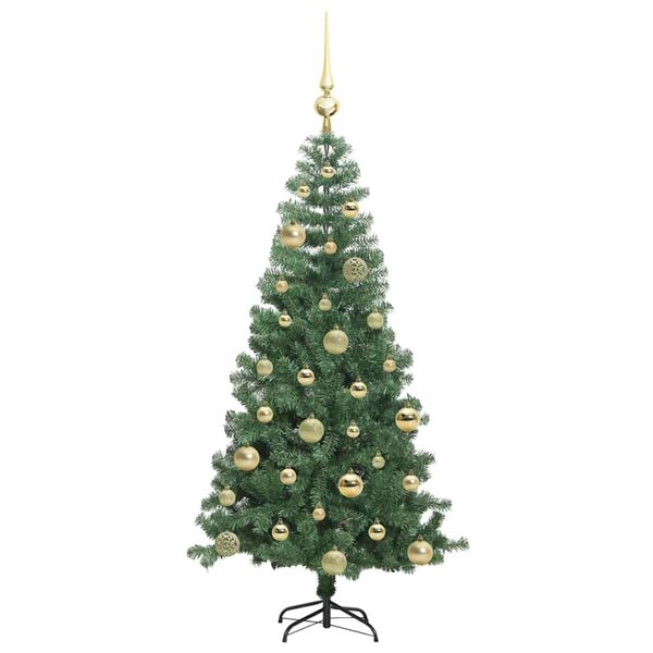 vidaXL Albero di Natale con 150 LED con supporto Verde 120 cm PVC