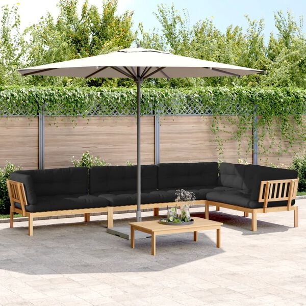 vidaXL Set Divano Pallet Giardino 5pz con Cuscini Massello Acacia