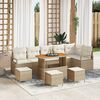vidaXL Set Divano da Giardino con cuscino 10 pcs Beige Poly Rattan