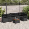 vidaXL Set Divano da Giardino con cuscino 7 pcs Nero Poly Rattan