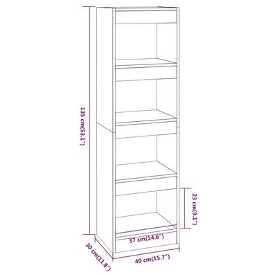VidaXL Libreria E Divisorio In Legno Multistrato - Colore Rovere Fumo - 105x24x102 Cm - Scaffale Salvaspazio Per Libri E Oggetti - 5