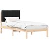vidaXL Letto con Testiera Rivestita Nero 75 x 190 cm