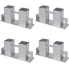vidaXL Set Supporti per Legna da Ardere 4 pz in Acciaio Argento