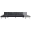 vidaXL Divano Letto a L Nero 255x140x70 cm in Similpelle