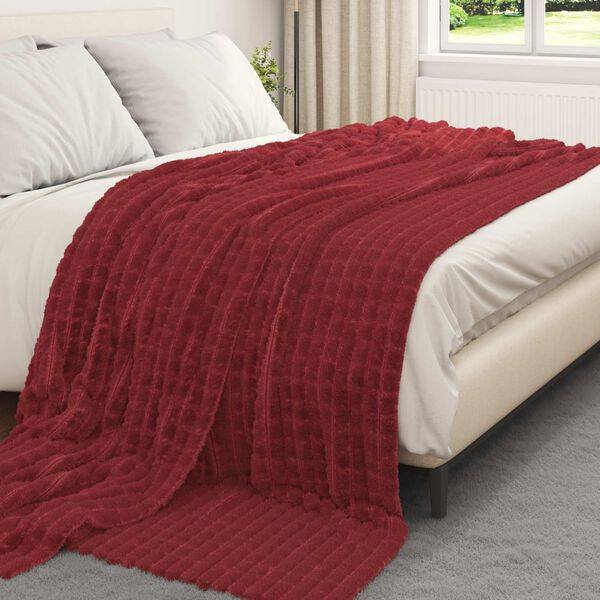 vidaXL Coperta Rosso Bordeaux 270 x 240 cm Panno