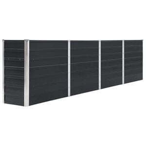 vidaXL Letto di Coltura Rialzato 320x40x77cm Acciaio Zincato Antracite