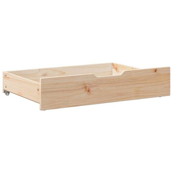 vidaXL Cassettoni da Letto con Ruote 2 pz 85x55x17 cm in Legno di Pino