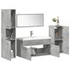 vidaXL Set Mobili da Bagno 5 pz Grigio Cemento in Legno Multistrato