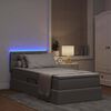 vidaXL Letto con contenitore e LED con led Talpa 90 x 190 cm Tessuto
