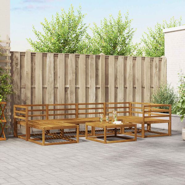 vidaXL Set di divani da esterno 7 pcs Naturale