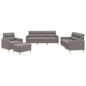 vidaXL Set di Divani 4 pz con Cuscini Tortora in Tessuto