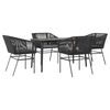 vidaXL Set da Pranzo da Giardino con Cuscini 5 pz Polyrattan Vetro