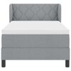 vidaXL Letto a molle con materasso Grigio chiaro 90 x 200 cm Tessuto