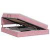 vidaXL Letto con contenitore LED e materasso Rosa 180 x 200 cm Velluto