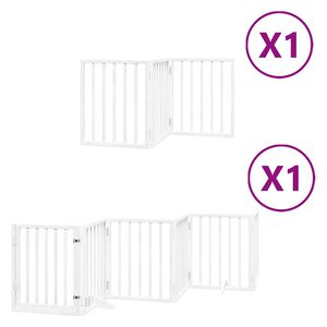 vidaXL Cancello Cani Porta Pieghevole Bianco 9 Pannelli 450 cm Pioppo