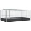 vidaXL Voliera con Estensione Argento 518x307x212 cm in Acciaio