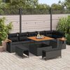 vidaXL Set Divano da Giardino con cuscino 9 pcs Nero