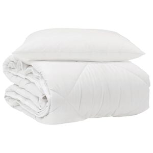vidaXL Duvet per Tutte le Stagioni con cuscino 2 pz Bianco Microfibra