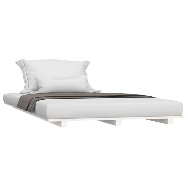 vidaXL Letto senza Materasso Bianco 90x190 cm in Legno Massello Pino