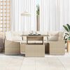 vidaXL Set Divano da Giardino 7 pcs Beige e Crema polyrattan