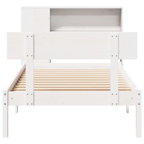 vidaXL Letto Libreria senza Materasso Bianca 90x200 cm Legno di Pino