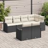 vidaXL Set Divano da Giardino con cuscino 7 pcs Nero Poly Rattan
