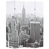 vidaXL Paravento Pieghevole 160x170 cm Stampa New York Bianco e Nero