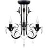 vidaXL Lampadario Art Nouveau Nero Metallo Perline Cristallo e Lampadine E14