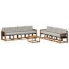 vidaXL Set di divani da esterno 9 pz Naturale e Grigio Chiaro