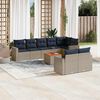 vidaXL Set Divani da Giardino 9 pz con Cuscini Grigio in Polyrattan