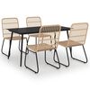 vidaXL Set da Pranzo da Giardino 5 pz in Polyrattan e Vetro