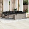 vidaXL Set Divani da Giardino 11 pz con Cuscini in Polyrattan Grigio
