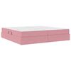vidaXL Letto con contenitore e materasso Rosa 200 x 200 cm Velluto