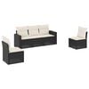 vidaXL Set Divani da Giardino 5 pz con Cuscini in Polyrattan Nero
