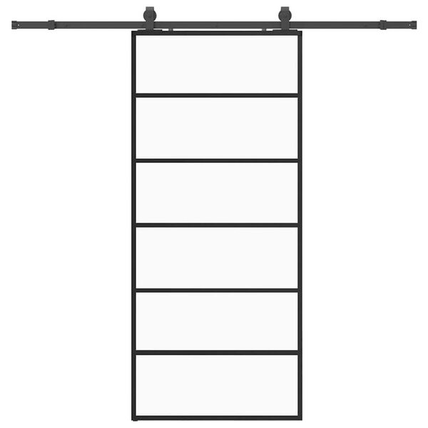 vidaXL Porta Scorrevole con Ferramenta Nera 90x205 cm in Vetro ESG