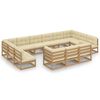 vidaXL Set Salotto Giardino e Cuscini 14 pz Legno Massello Pino Ambra