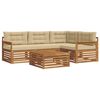 vidaXL Set di divani da esterno 5 pz Naturale e Beige