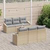 vidaXL Set di divani 7 pcs Beige e Grigio Chiaro polyrattan