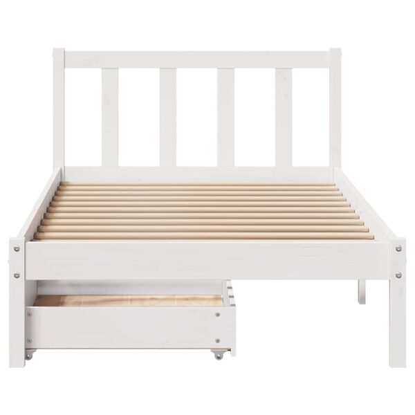 vidaXL Letto senza Materasso Bianco 90x190 cm in Legno Massello Pino