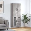 vidaXL Credenza Grigio Sonoma 69,5x34x180 cm in Legno Multistrato