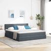 vidaXL Letto con contenitore e LED Grigio scuro 180 x 200 cm Velluto