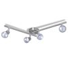Lampada da soffitto con 4 faretti alogeni in metallo nichel satinato
